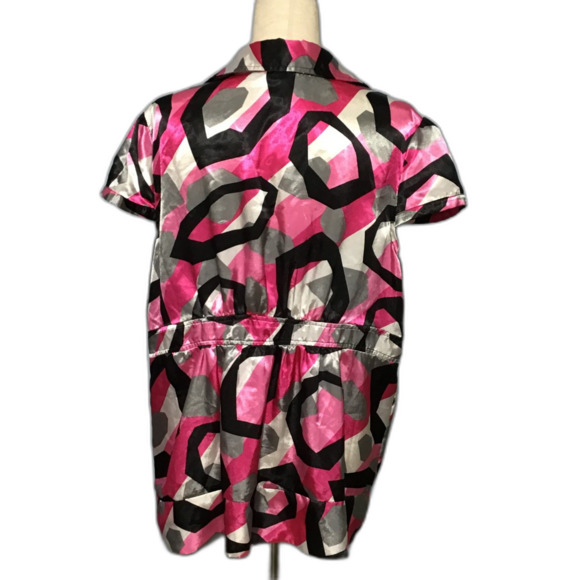 Serenade New York XL Pink Black Geometric Tunic Top - Picture 6 of 8